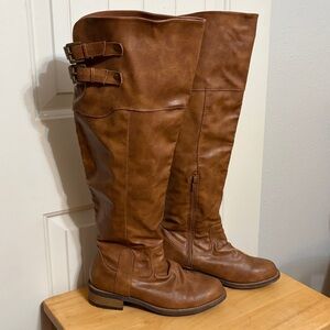 Maurices Tan Over the Knee Riding Dress Boot 8.5